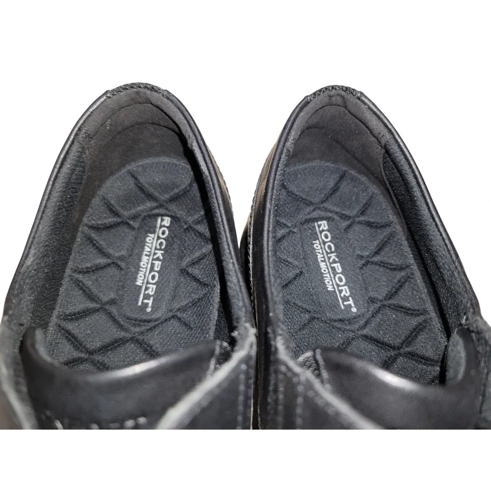 Rockport Total Motion Mens Black Leather Plain Toe Derby Dress Shoes‎ Size 11 M